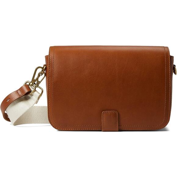 Madewell The Transport Flap Shoulder Leather Crossbody Bag English Saddle Brown - Picture 1 of 12